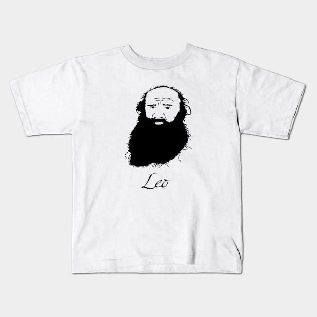 Leo Tolstoy Kids T-Shirt by PoetandChef